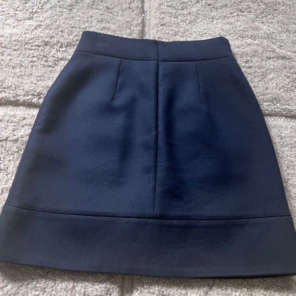 Navy Blue Maje Mini Skirt Size 34 Gold Buttons! - Picture 2 of 6